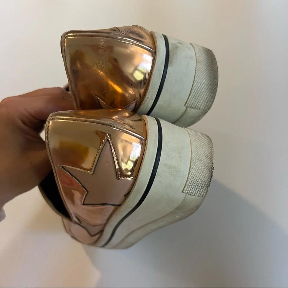 Stella McCartney Metallic Rose Gold  Binx Star Platform Slip On Sneakers - Picture 7 of 8